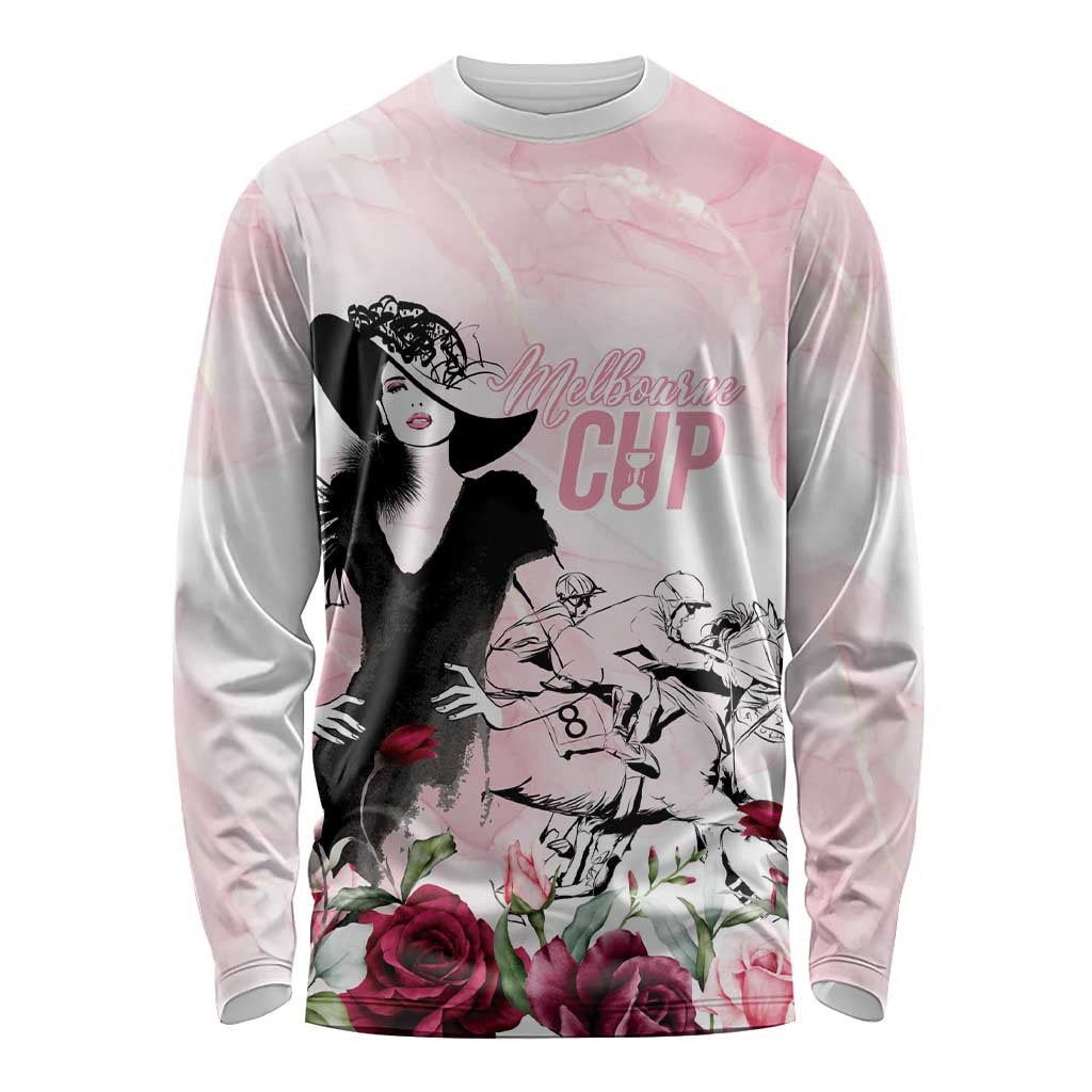 Melbourne Horse Racing Cup Pink Out Derby Long Sleeve Shirt - Aussie Hoodie
