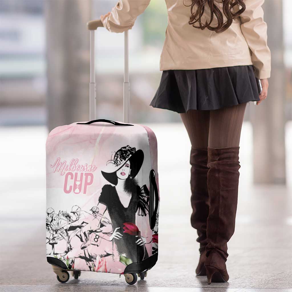Melbourne Horse Racing Cup Pink Out Derby Luggage Cover - Aussie Hoodie