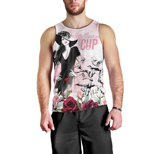 Melbourne Horse Racing Cup Pink Out Derby Men Tank Top - Aussie Hoodie