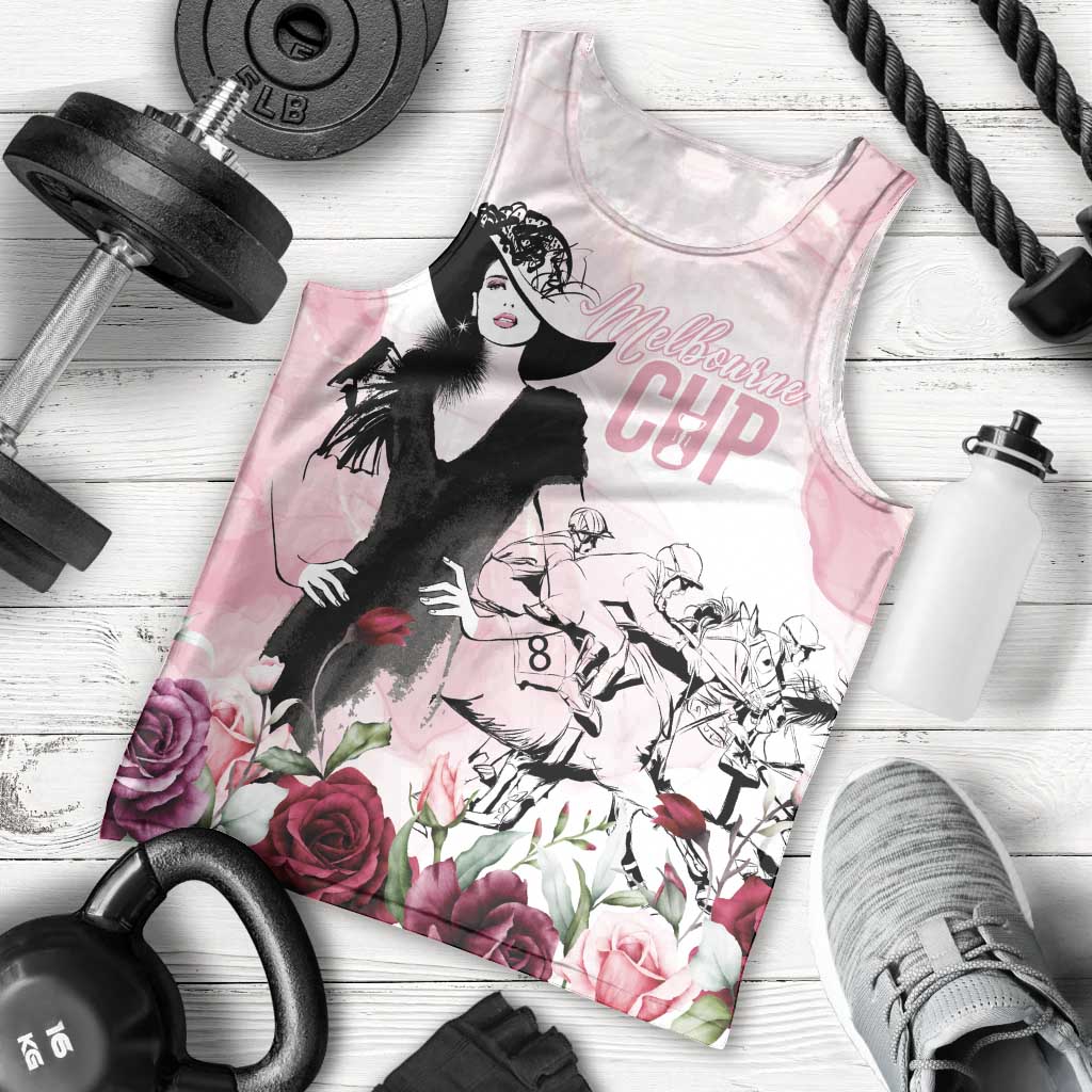 Melbourne Horse Racing Cup Pink Out Derby Men Tank Top - Aussie Hoodie