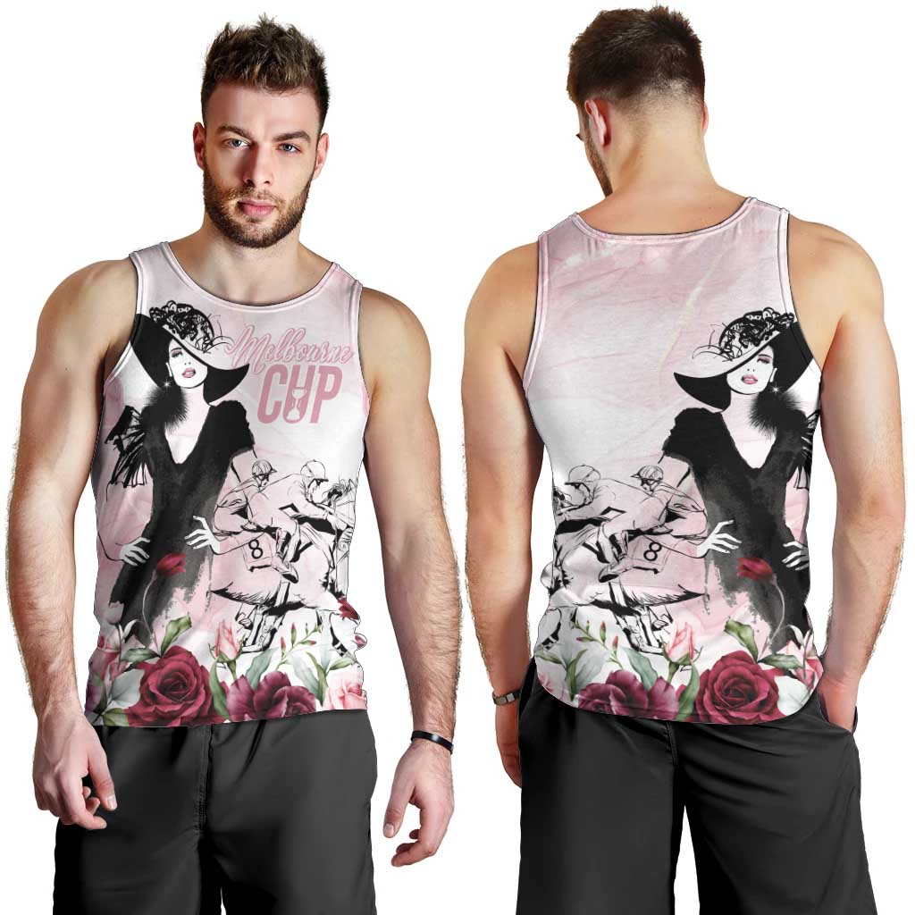 Melbourne Horse Racing Cup Pink Out Derby Men Tank Top - Aussie Hoodie