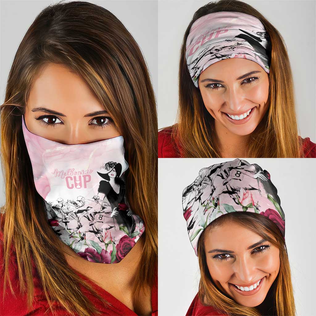 Melbourne Horse Racing Cup Pink Out Derby Neck Gaiter - Aussie Hoodie
