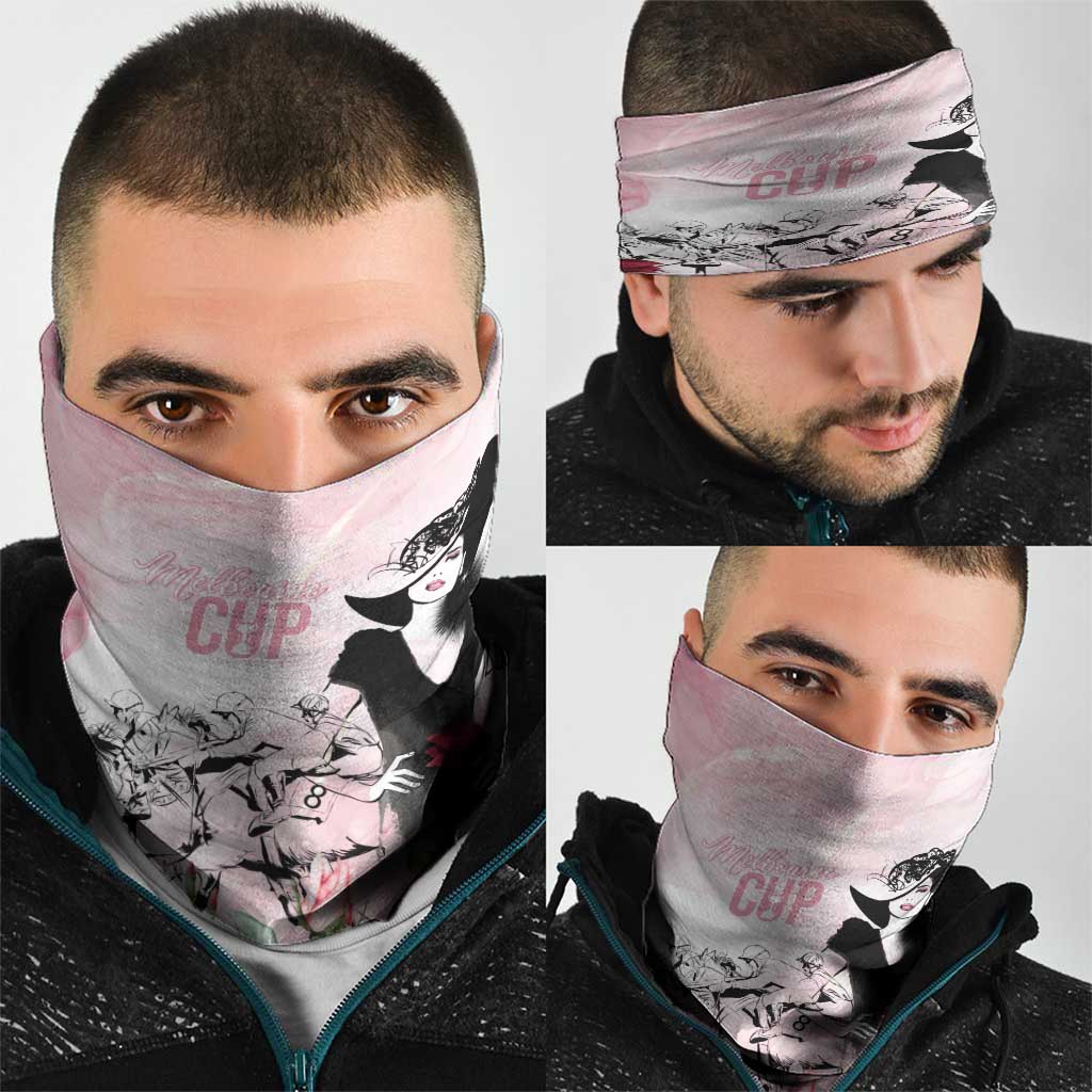 Melbourne Horse Racing Cup Pink Out Derby Neck Gaiter - Aussie Hoodie