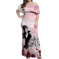 Melbourne Horse Racing Cup Pink Out Derby Off Shoulder Maxi Dress - Aussie Hoodie