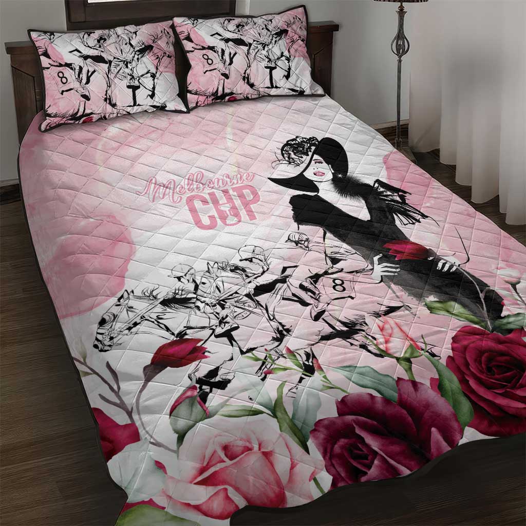 Melbourne Horse Racing Cup Pink Out Derby Quilt Bed Set - Aussie Hoodie