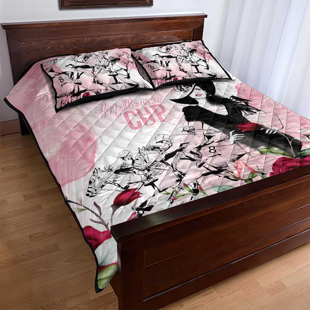 Melbourne Horse Racing Cup Pink Out Derby Quilt Bed Set - Aussie Hoodie