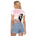 Melbourne Horse Racing Cup Pink Out Derby Raglan Cropped T Shirt - Aussie Hoodie