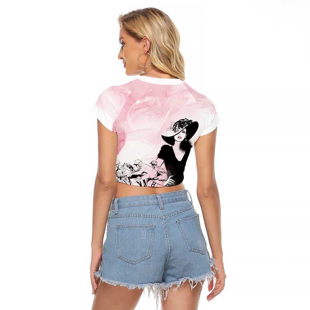Melbourne Horse Racing Cup Pink Out Derby Raglan Cropped T Shirt - Aussie Hoodie