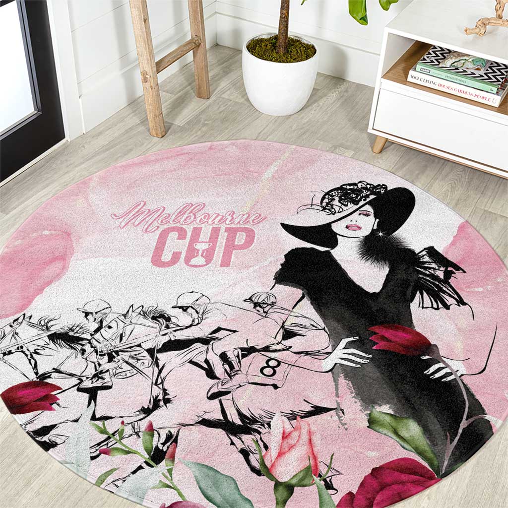 Melbourne Horse Racing Cup Pink Out Derby Round Carpet - Aussie Hoodie