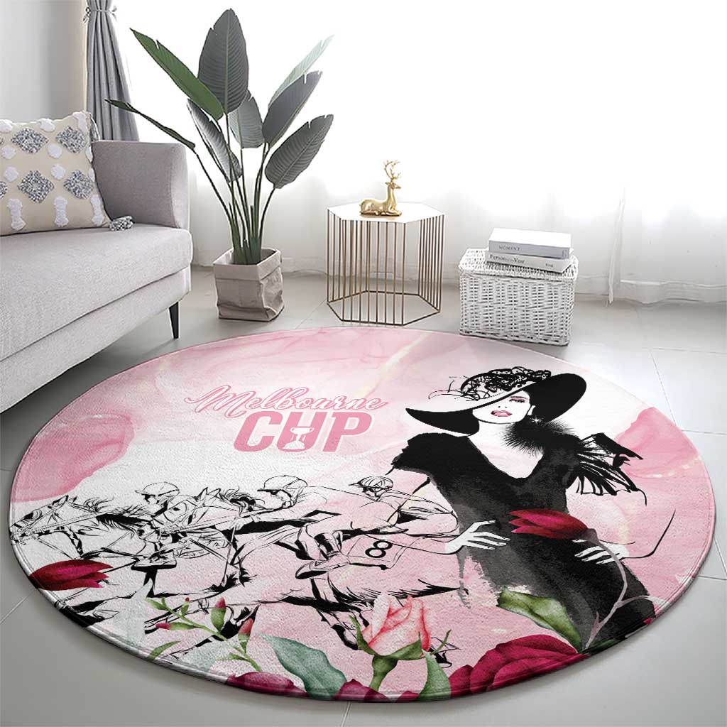 Melbourne Horse Racing Cup Pink Out Derby Round Carpet - Aussie Hoodie