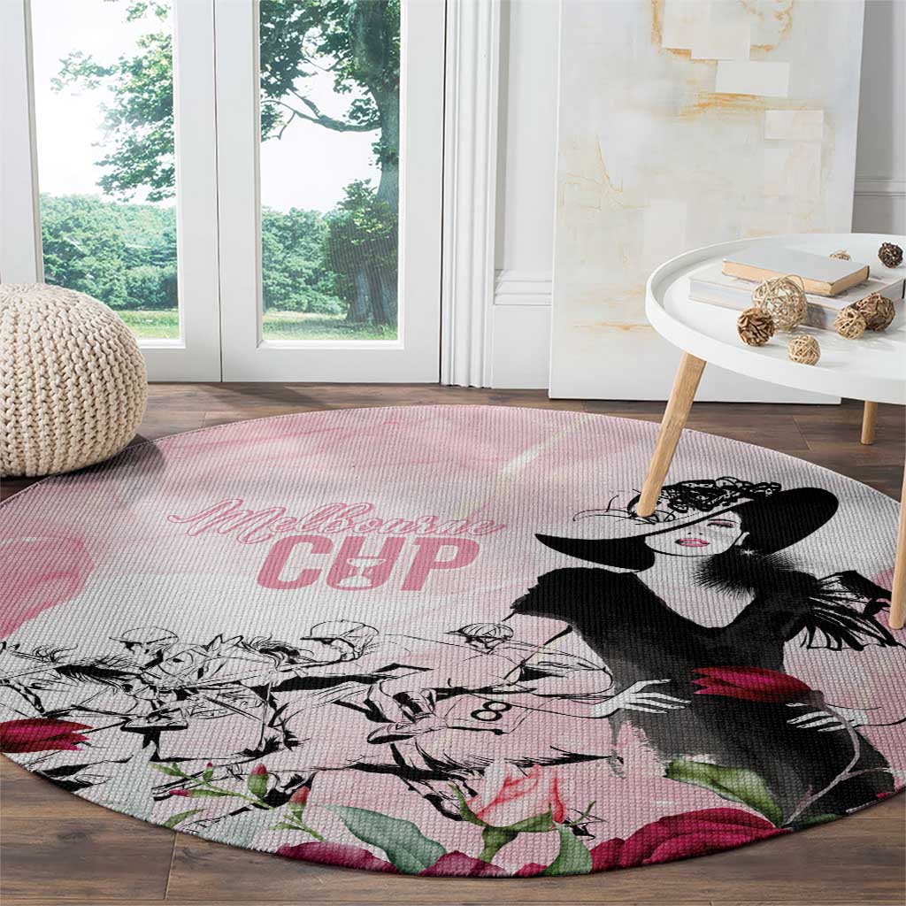 Melbourne Horse Racing Cup Pink Out Derby Round Carpet - Aussie Hoodie