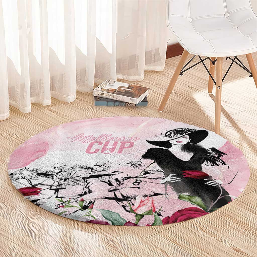 Melbourne Horse Racing Cup Pink Out Derby Round Carpet - Aussie Hoodie
