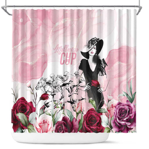 Melbourne Horse Racing Cup Pink Out Derby Shower Curtain - Aussie Hoodie