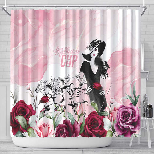 Melbourne Horse Racing Cup Pink Out Derby Shower Curtain - Aussie Hoodie