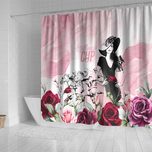 Melbourne Horse Racing Cup Pink Out Derby Shower Curtain - Aussie Hoodie