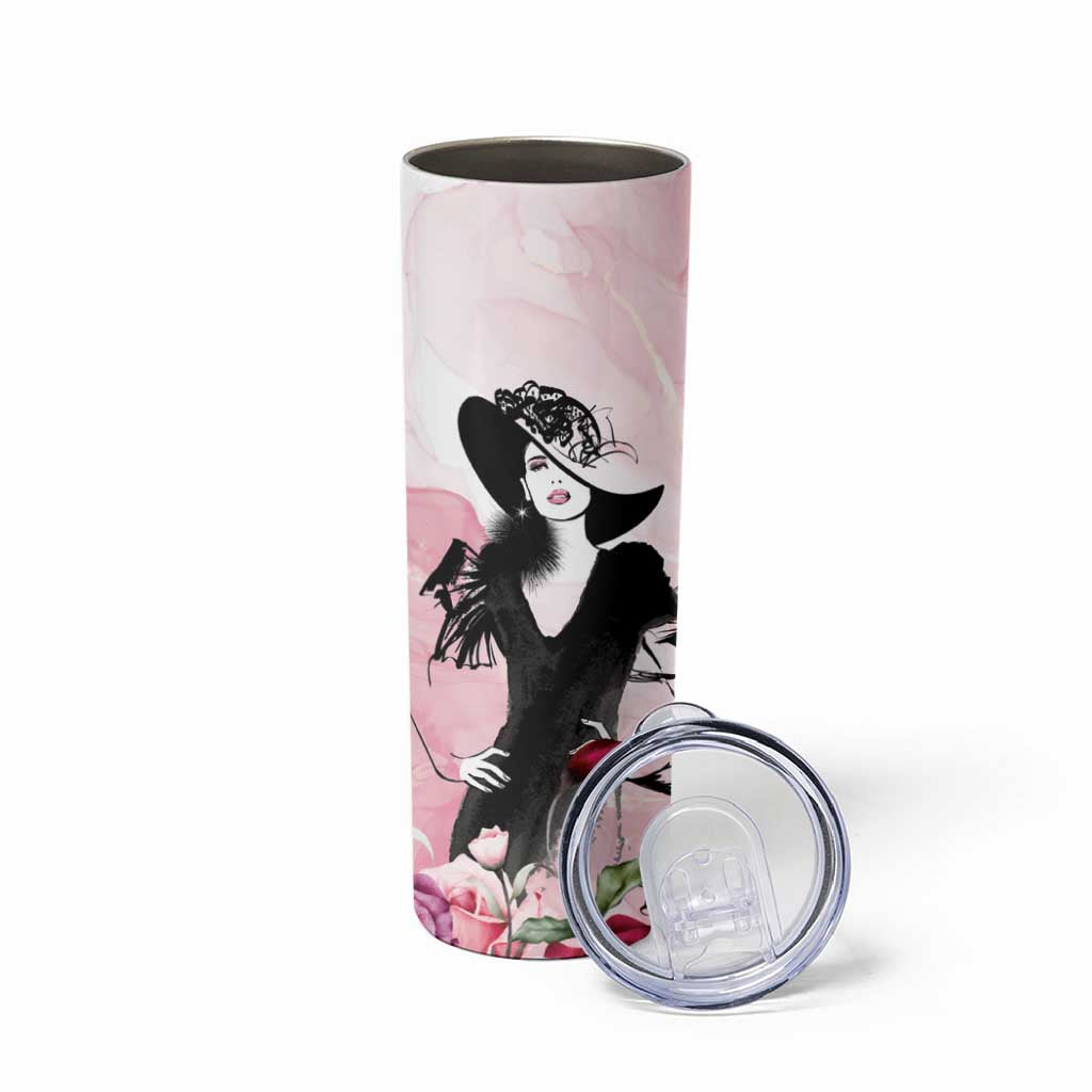 Melbourne Horse Racing Cup Pink Out Derby Skinny Tumbler - Aussie Hoodie