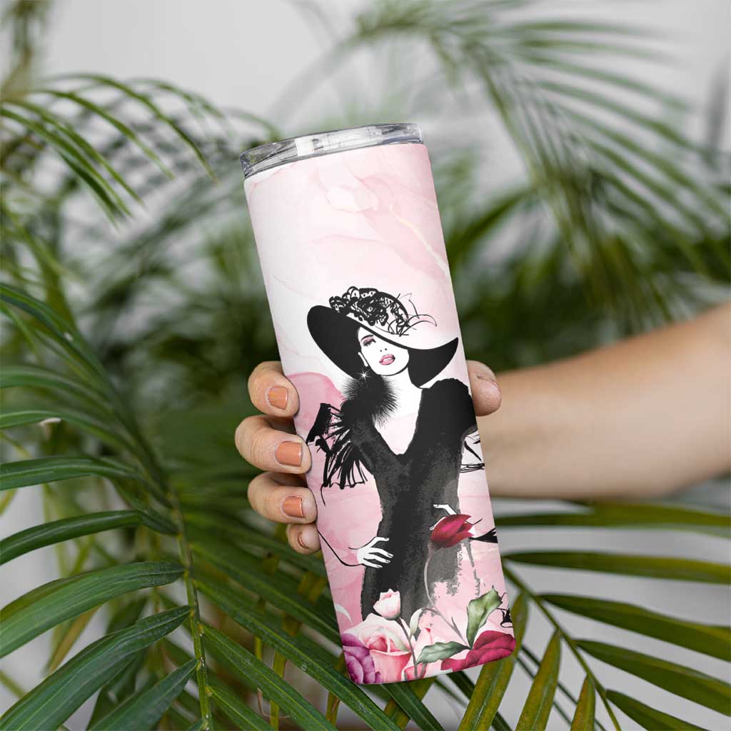 Melbourne Horse Racing Cup Pink Out Derby Skinny Tumbler - Aussie Hoodie