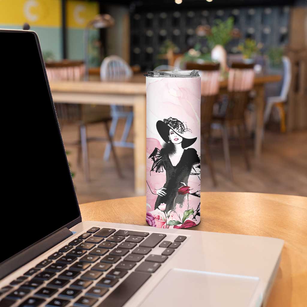 Melbourne Horse Racing Cup Pink Out Derby Skinny Tumbler - Aussie Hoodie