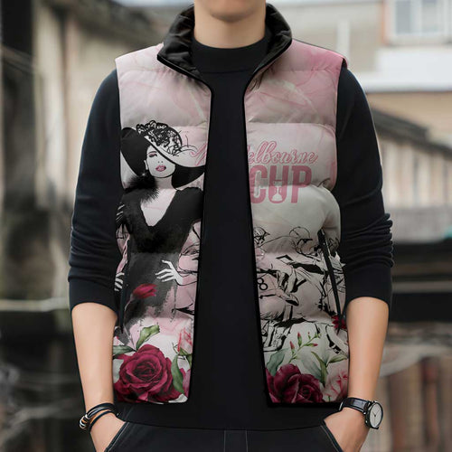 Melbourne Horse Racing Cup Pink Out Derby Sleeveless Puffer Jacket - Aussie Hoodie