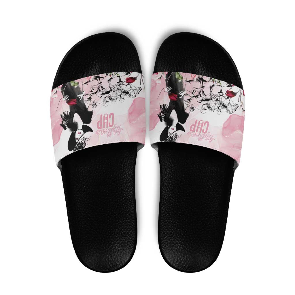 Melbourne Horse Racing Cup Pink Out Derby Slide Sandals - Aussie Hoodie