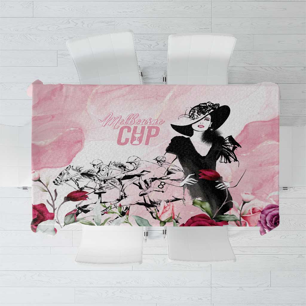 Melbourne Horse Racing Cup Pink Out Derby Tablecloth - Aussie Hoodie