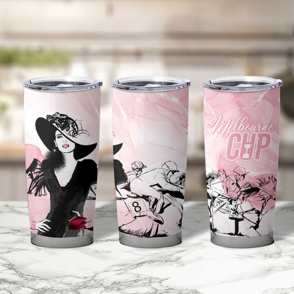 Melbourne Horse Racing Cup Pink Out Derby Tumbler Cup - Aussie Hoodie