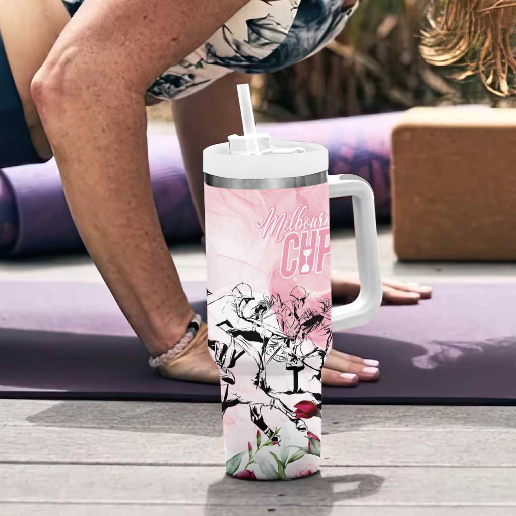 Melbourne Horse Racing Cup Pink Out Derby Tumbler With Handle - Aussie Hoodie