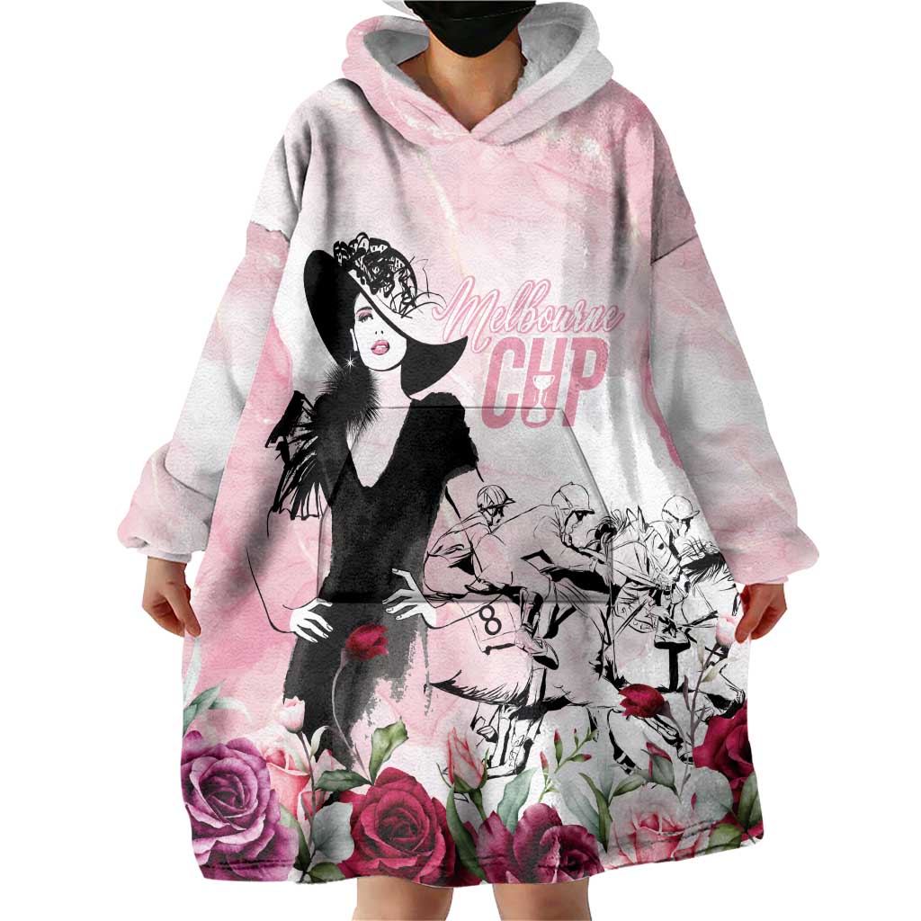 Melbourne Horse Racing Cup Pink Out Derby Wearable Blanket Hoodie - Aussie Hoodie