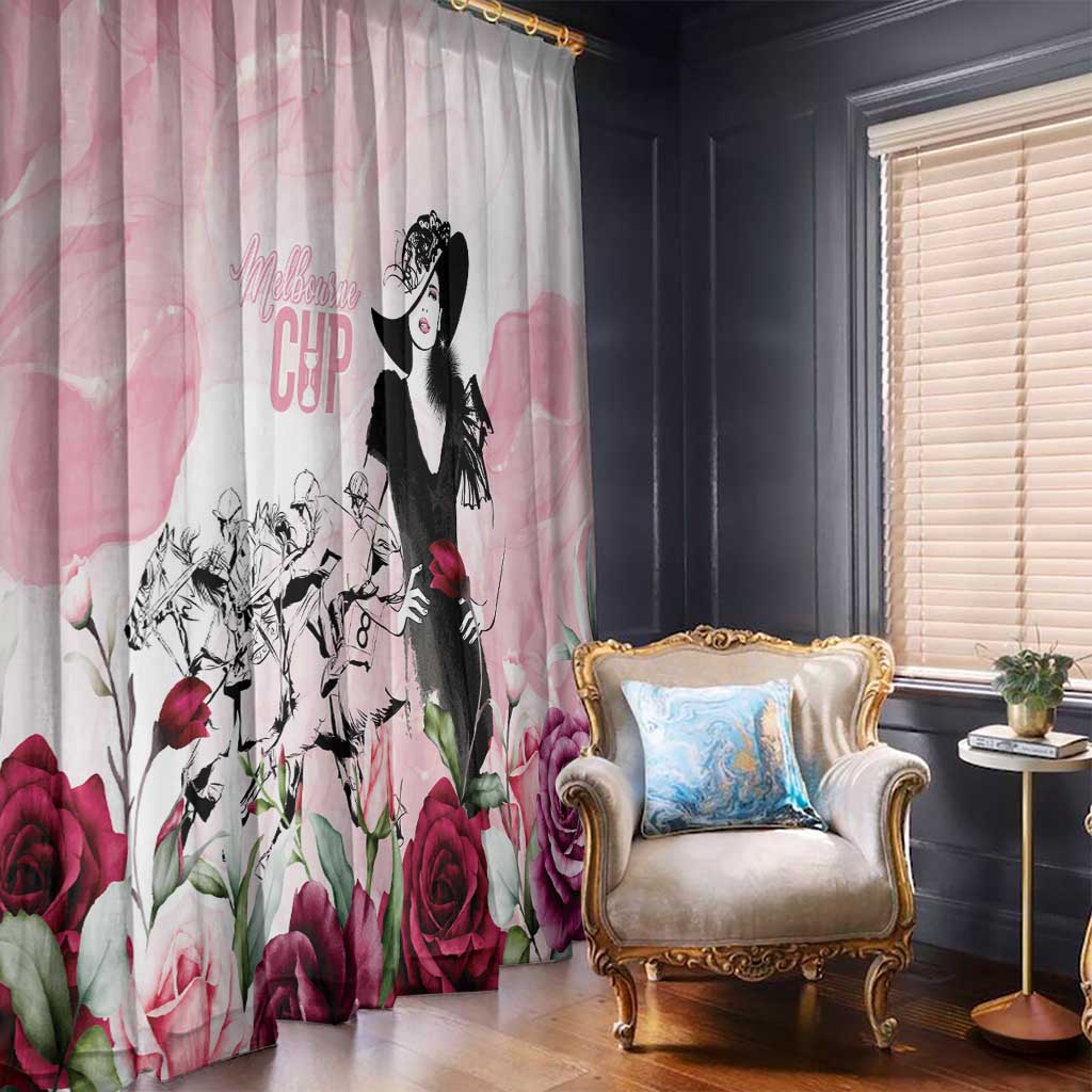 Melbourne Horse Racing Cup Pink Out Derby Window Curtain - Aussie Hoodie