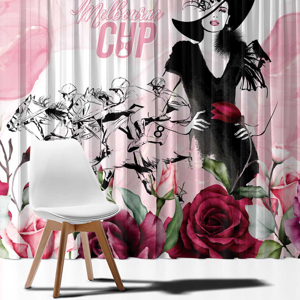 Melbourne Horse Racing Cup Pink Out Derby Window Curtain - Aussie Hoodie
