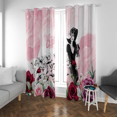 Melbourne Horse Racing Cup Pink Out Derby Window Curtain - Aussie Hoodie
