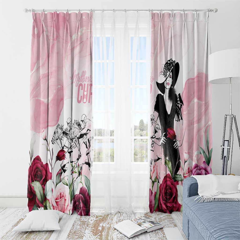 Melbourne Horse Racing Cup Pink Out Derby Window Curtain - Aussie Hoodie