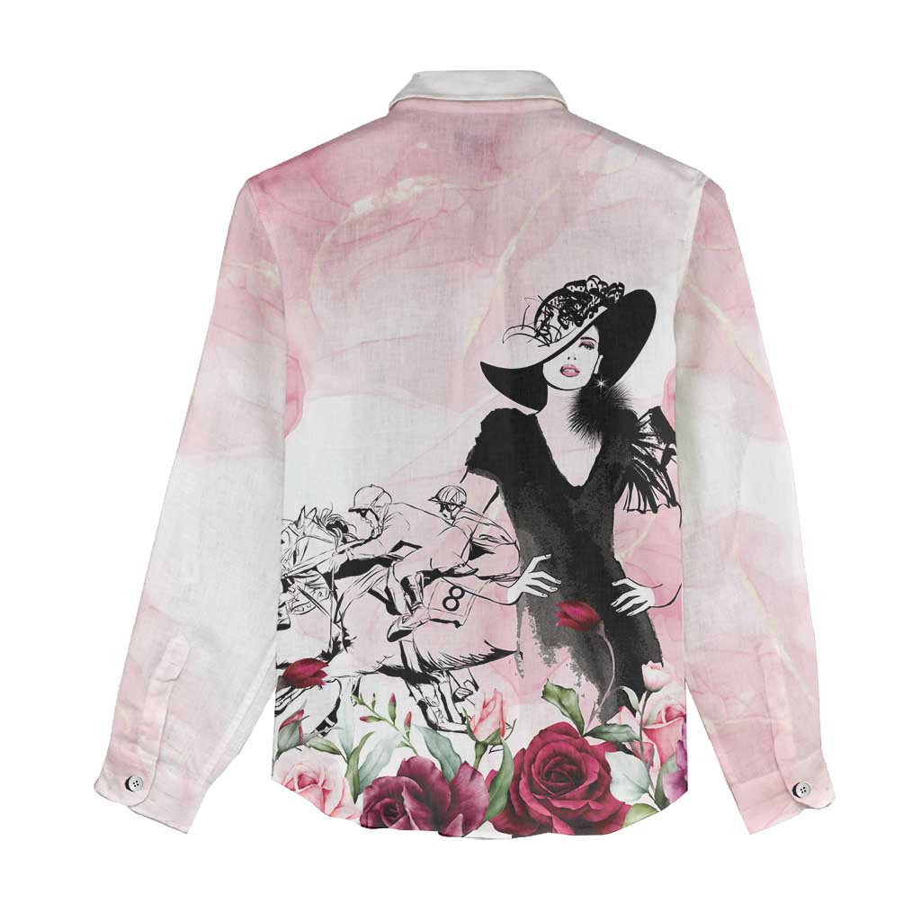 Melbourne Horse Racing Cup Pink Out Derby Women Casual Shirt - Aussie Hoodie