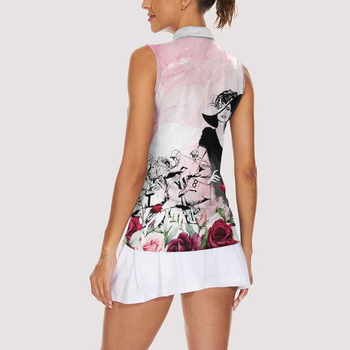Melbourne Horse Racing Cup Pink Out Derby Women Sleeveless Polo Shirt - Aussie Hoodie
