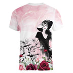 Melbourne Horse Racing Cup Pink Out Derby Women V-Neck T-Shirt - Aussie Hoodie