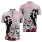 Melbourne Horse Racing Cup Pink Out Derby Zipper Polo Shirt - Aussie Hoodie