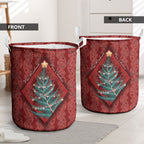 Aotearoa Maori Mangopare Meri Kirihimete Laundry Basket Christmas Fern