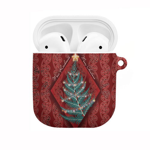 Aotearoa Maori Mangopare Meri Kirihimete AirPods Case Christmas Fern