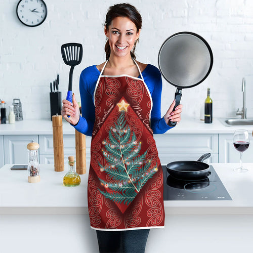 Aotearoa Maori Mangopare Meri Kirihimete Apron Christmas Fern