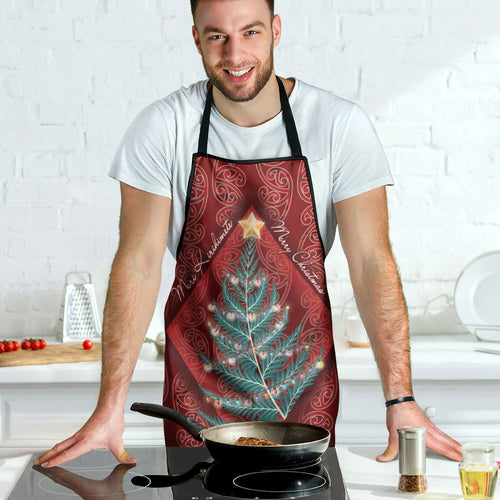 Aotearoa Maori Mangopare Meri Kirihimete Apron Christmas Fern