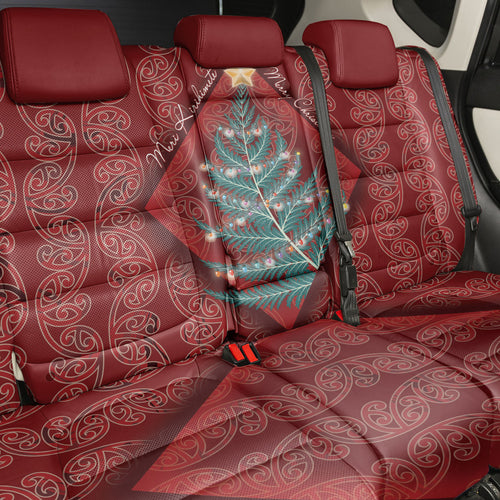 Aotearoa Maori Mangopare Meri Kirihimete Back Car Seat Cover Christmas Fern