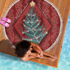 Aotearoa Maori Mangopare Meri Kirihimete Beach Blanket Christmas Fern