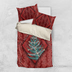 Aotearoa Maori Mangopare Meri Kirihimete Bedding Set Christmas Fern