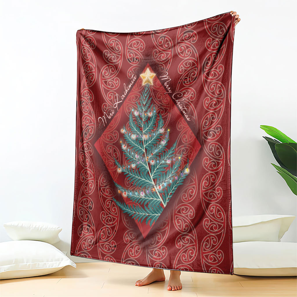 Aotearoa Maori Mangopare Meri Kirihimete Blanket Christmas Fern