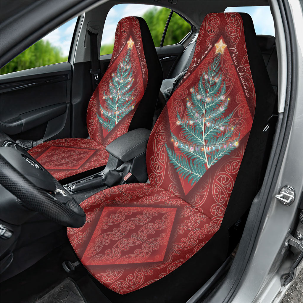 Aotearoa Maori Mangopare Meri Kirihimete Car Seat Cover Christmas Fern