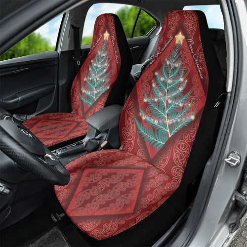 Aotearoa Maori Mangopare Meri Kirihimete Car Seat Cover Christmas Fern