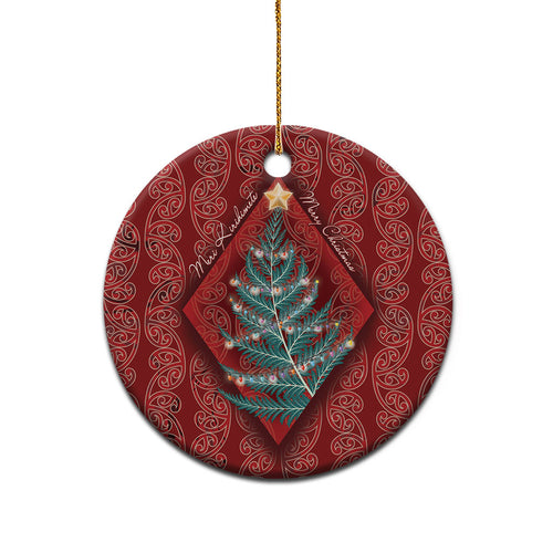 Aotearoa Maori Mangopare Meri Kirihimete Ceramic Ornament Christmas Fern