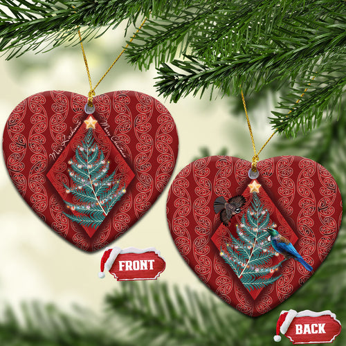Aotearoa Maori Mangopare Meri Kirihimete Ceramic Ornament Christmas Fern