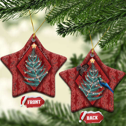 Aotearoa Maori Mangopare Meri Kirihimete Ceramic Ornament Christmas Fern