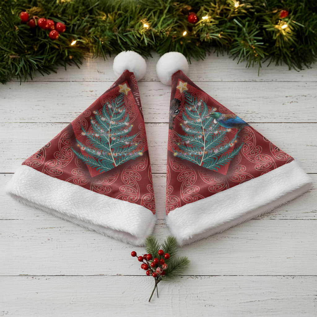 Aotearoa Maori Mangopare Meri Kirihimete Christmas Santa Hat Christmas Fern